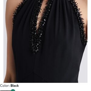Kobi Halperin Black Beaded Backless Dress